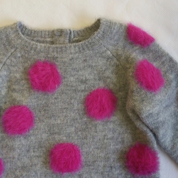 NEW george fluffy polka dot knit tunic sweater dress 6-12 months baby girl - Picture 2 of 8